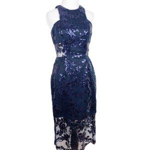Gianni Bini NEW Navy Lace & Sequins Cocktail Dress